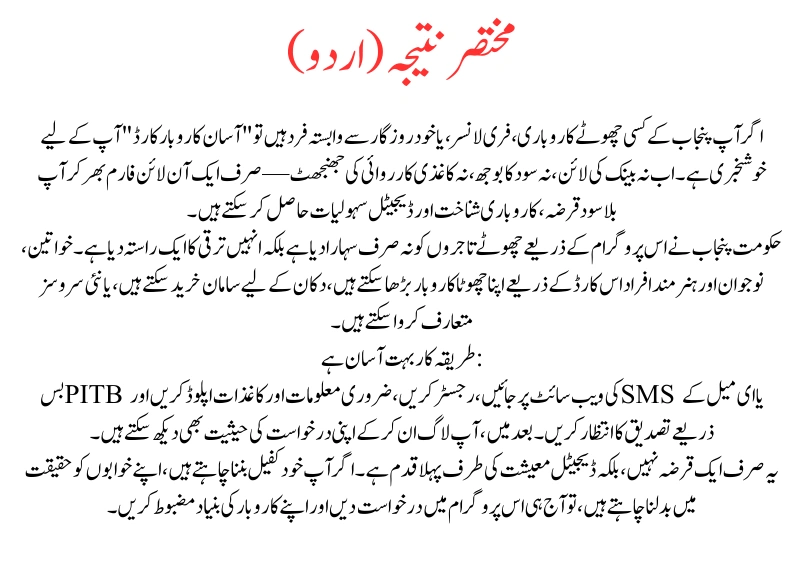 CM Punjab Asaan Karobar Card